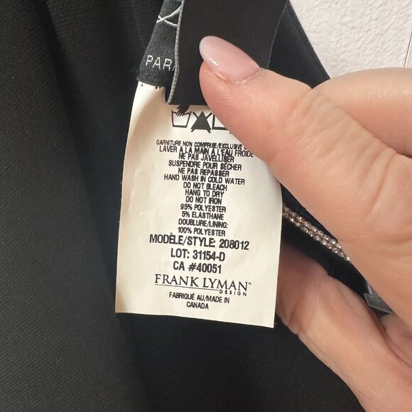 BRAND NEW FRANK LYMAN WOMAN'S JUMPSUIT BLACK SIZE 14 MADE IN CANADA - Picture 3 of 8